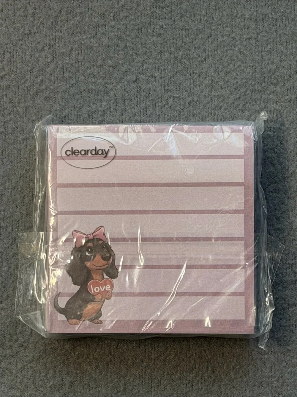 Dachshund Pink Puppy Sticky Note Pads for groceries/lists